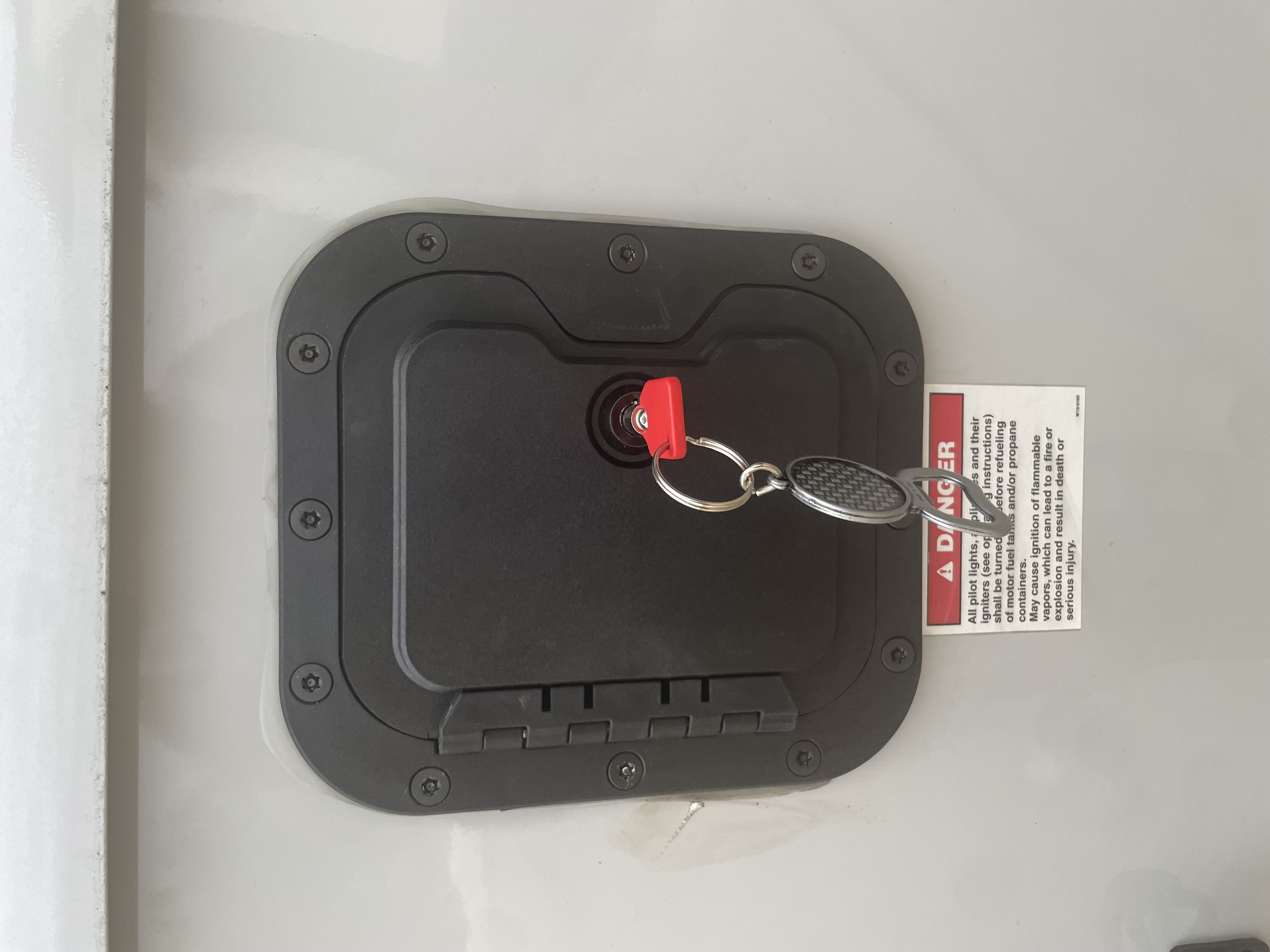 The RV Fuel Vault installed on a 2023 Fleetwood RV Flair 32S